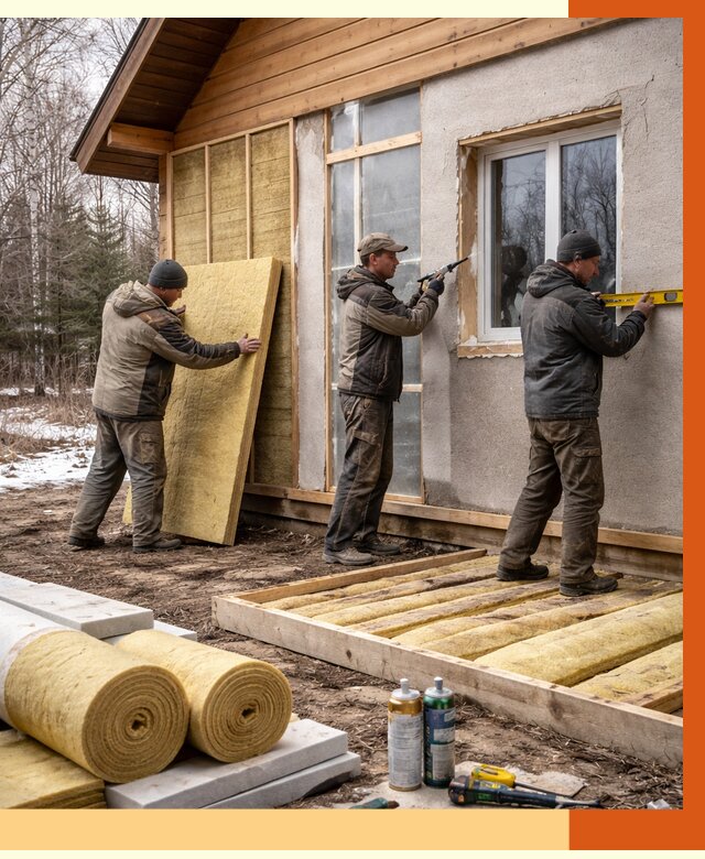 Утепление дачного дома в Верхнем Уфалее от 4861 руб/м2 — недорого | ТепломастерВрф