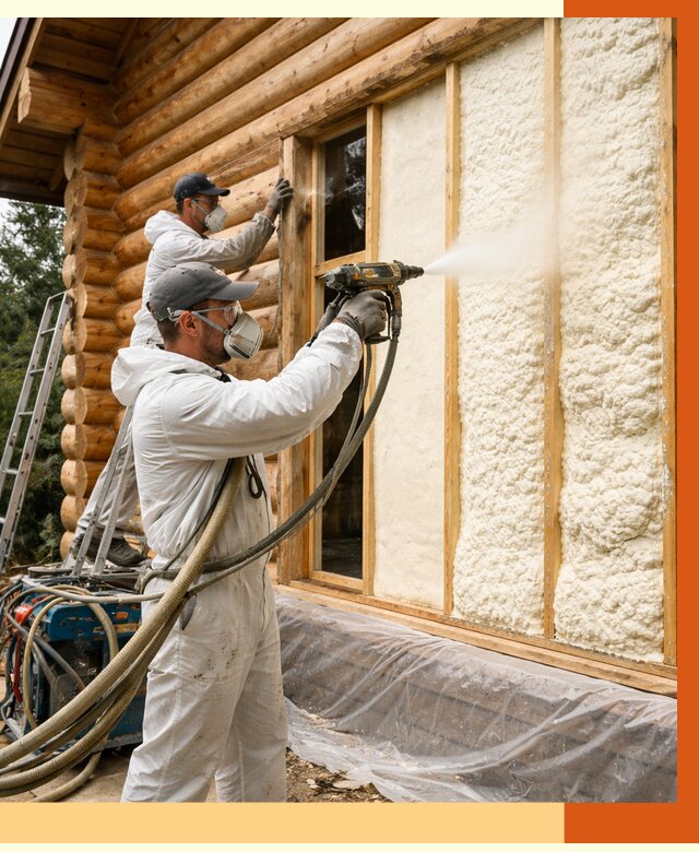 Утепление деревянного дома ППУ в Верхнем Уфалее от 4298 руб/м2 | ТепломастерВрф — под ключ