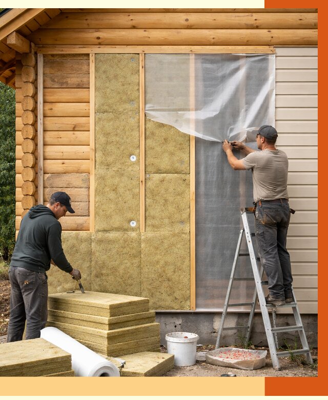 Утепление дома из бруса в Верхнем Уфалее от 3838 руб./м2 — работы под ключ | ТепломастерВрф