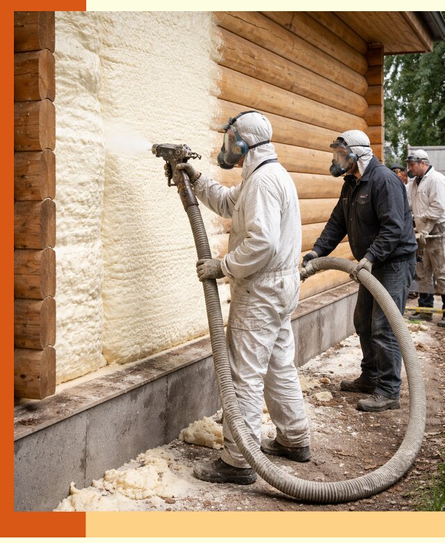 Утепление дома из бруса пенополиуретаном в Верхнем Уфалее