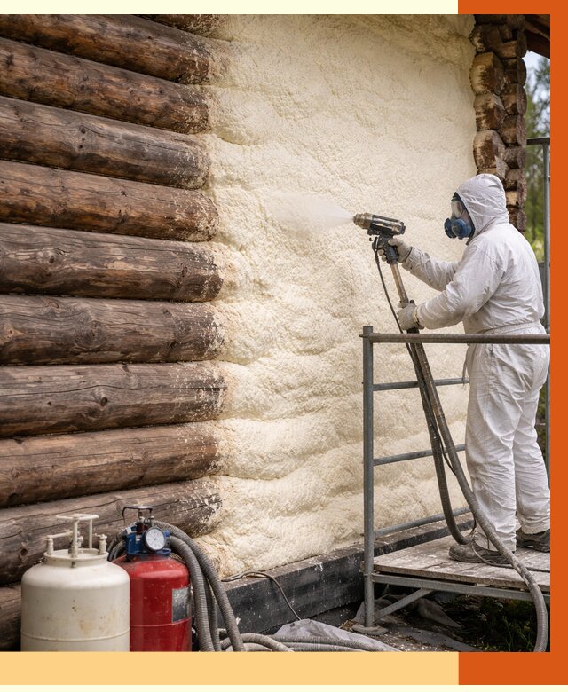 Утепление бревенчатого дома ППУ в Верхнем Уфалее под ключ от 6396 руб. | ТепломастерВрф