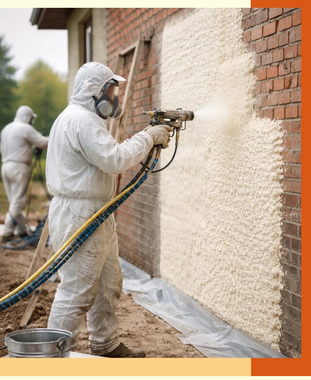 Утепление кирпичного дома ППУ в Верхнем Уфалее под ключ от 6652 руб. | ТепломастерВрф