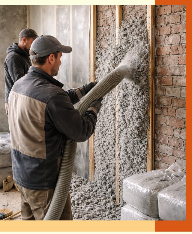 Утепление кирпичного дома эковатой в Верхнем Уфалее от 2405 руб./м² | ТепломастерВрф