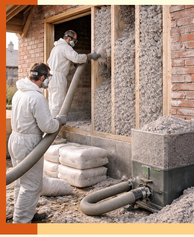 Утепление кирпичного дома эковатой в Верхнем Уфалее