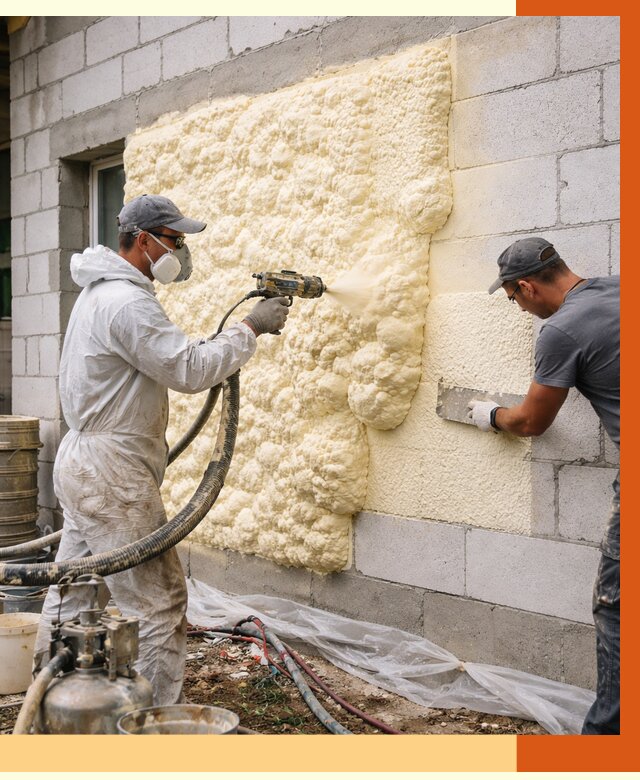 Утепление дома из газобетона ППУ в Верхнем Уфалее от 4912 руб./м² под ключ | ТепломастерВрф