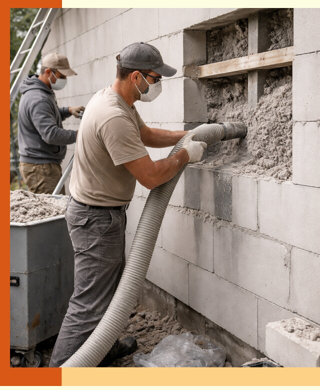 Утепление дома из газобетона эковатой в Верхнем Уфалее