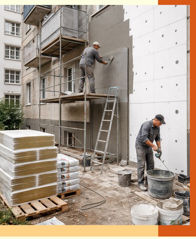 Утепление квартиры снаружи в Верхнем Уфалее от 6294 руб/м2 под ключ | ТепломастерВрф