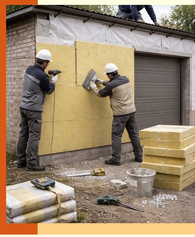 Утепление гаража снаружи в Верхнем Уфалее качественно и надёжно