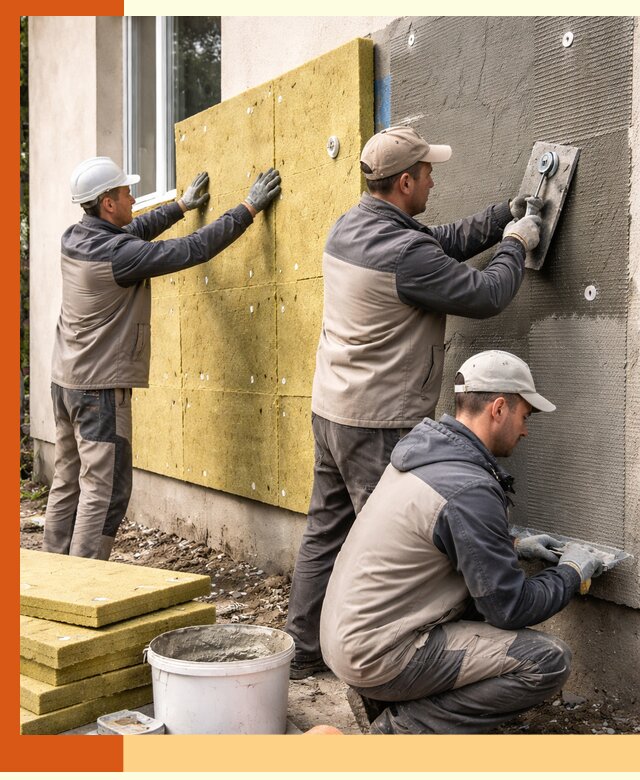 Утепление фасада под штукатурку в Верхнем Уфалее — энергоэффективная технология