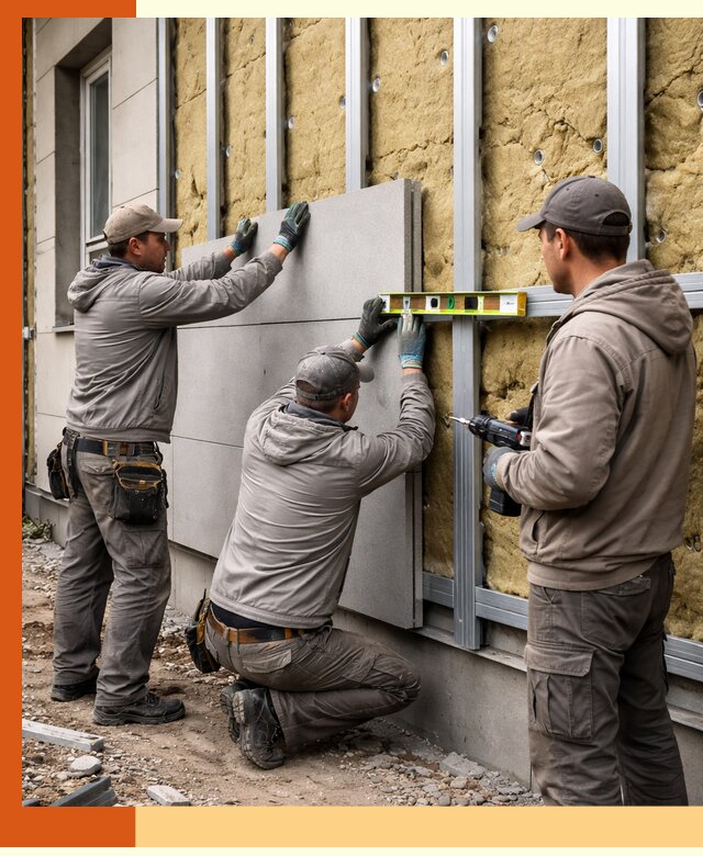 Утепление вентилируемого фасада под ключ в Верхнем Уфалее