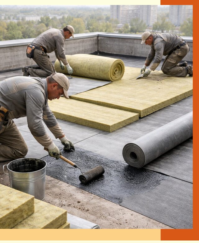 Утепление плоской крыши в Верхнем Уфалее от 7368 руб./м2 под ключ | ТепломастерВрф