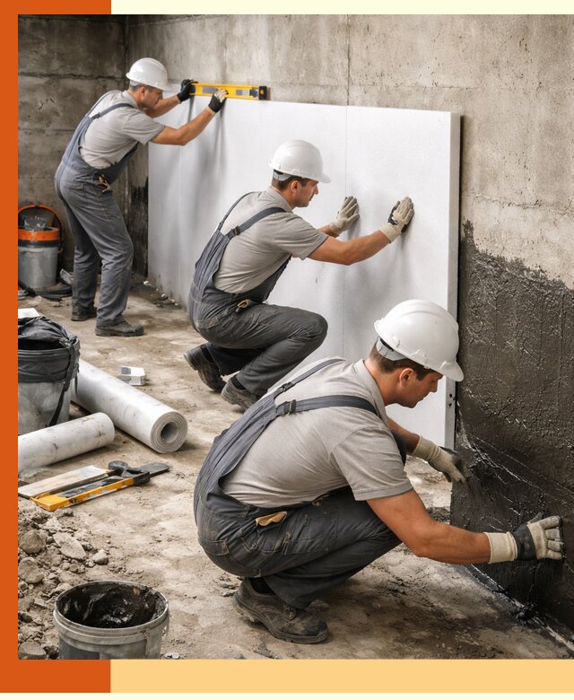 Утепление фундамента изнутри профессионально в Верхнем Уфалее