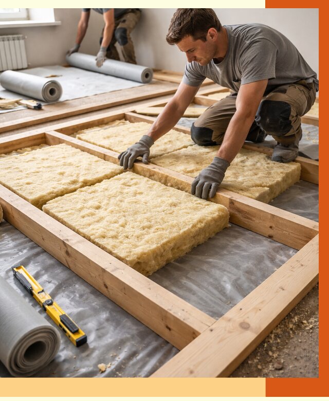 Утепление деревянного пола в Верхнем Уфалее от 1535 руб./м2 под ключ | ТепломастерВрф