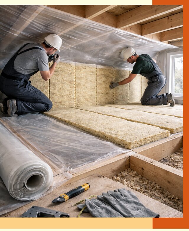 Утепление перекрытий в Верхнем Уфалее от 2917 руб/м2 — утепление межэтажных и чердачных | ТепломастерВрф