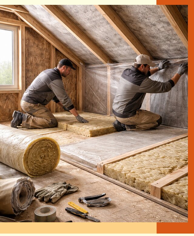Утепление чердака в Верхнем Уфалее от 7676 руб/м² — теплоизоляция и комплексное утепление под ключ | ТепломастерВрф
