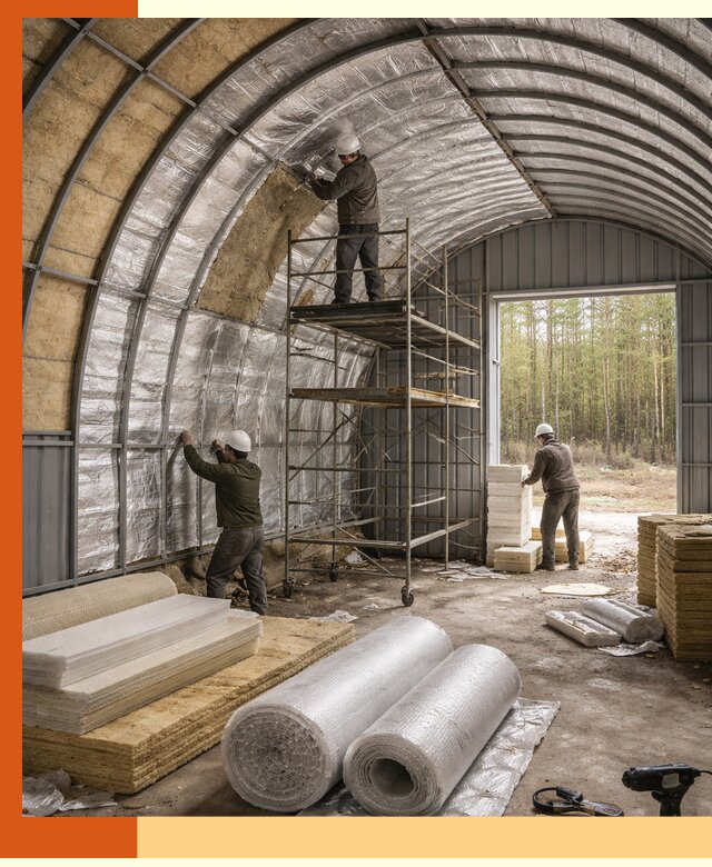Утепление арочного ангара под ключ в Верхнем Уфалее