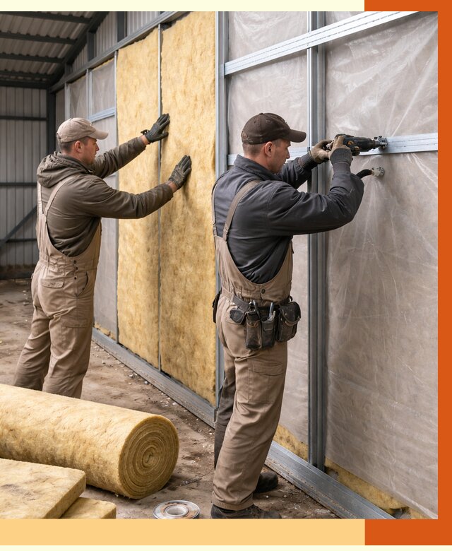 Утепление металлического ангара в Верхнем Уфалее от 4861 руб/м2 — услуги под ключ | ТепломастерВрф