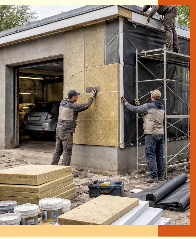 Утепление автосервиса в Верхнем Уфалее ппу, пеноизоляция, от 14839 руб/м2 — ТепломастерВрф