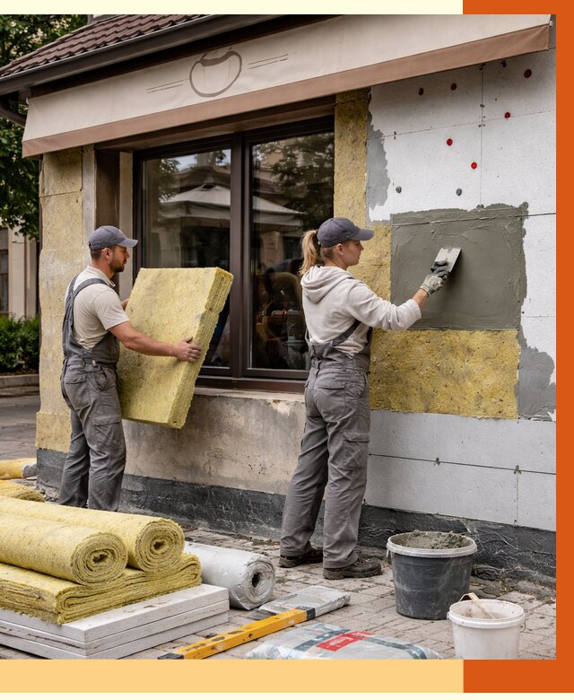 Утепление кафе в Верхнем Уфалее от 4298 руб/м2 — комплексно под ключ | ТепломастерВрф