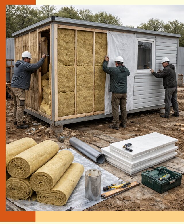 Утепление строительной бытовки под ключ в Верхнем Уфалее для любых условий
