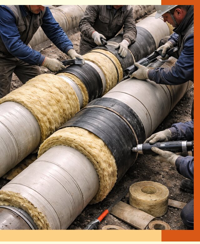 Утепление трубопровода в Верхнем Уфалее под ключ от 1893 руб. — надежно и выгодно | ТепломастерВрф