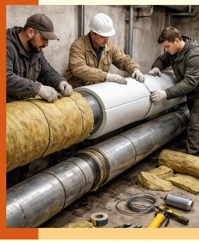Утепление трубопровода в Верхнем Уфалее с гарантией энергоэффективности