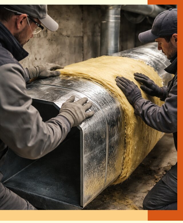 Утепление воздуховодов в Верхнем Уфалее от 4298 руб. — теплоизоляция вентиляции | ТепломастерВрф