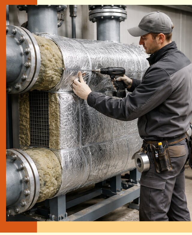 Утепление теплообменника в Верхнем Уфалее — профессиональная теплоизоляция оборудования