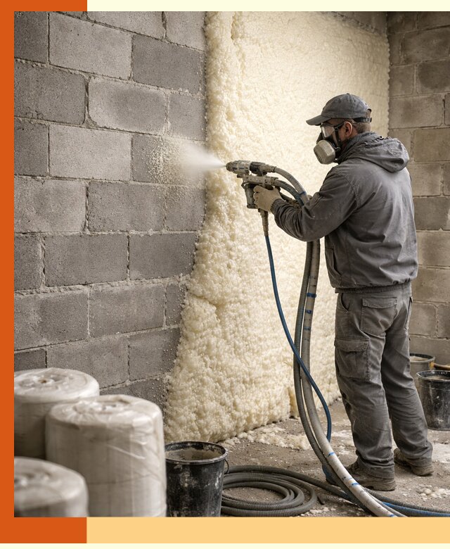 Утепление блочной стены ППУ в Верхнем Уфалее качественно и надёжно