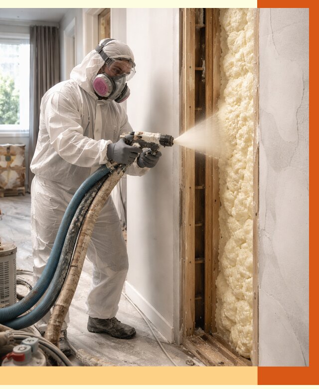 Межстеновое утепление ППУ в Верхнем Уфалее от 2814 руб/м2 — межстенное утепление под ключ | ТепломастерВрф