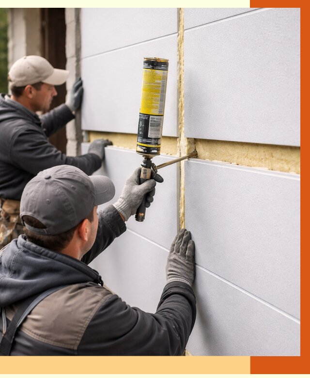 Утепление сэндвич панелей ППУ в Верхнем Уфалее от 4298 руб. за м2 | ТепломастерВрф