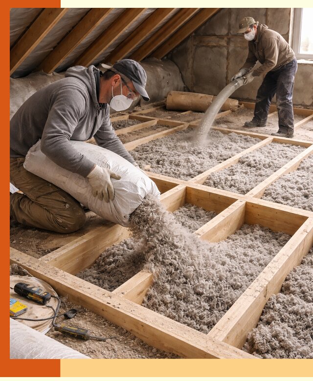 Заполнение полостей чердачного перекрытия в Верхнем Уфалее качественно и надёжно