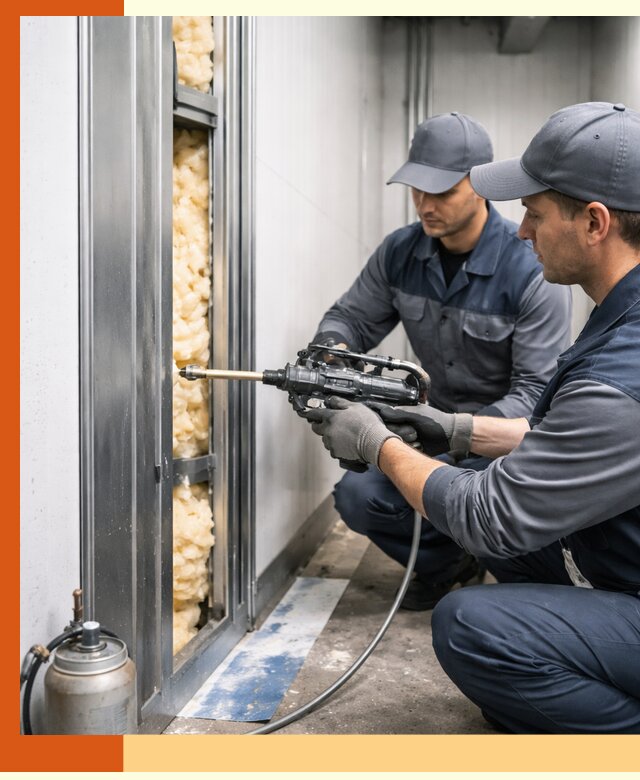 Заполнение пустот холодильных панелей в Верхнем Уфалее специализированной пеной