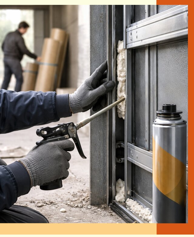 Заполнение пустот ворот в Верхнем Уфалее от 4605 руб. — заливка ППУ, утепление под ключ | ТепломастерВрф