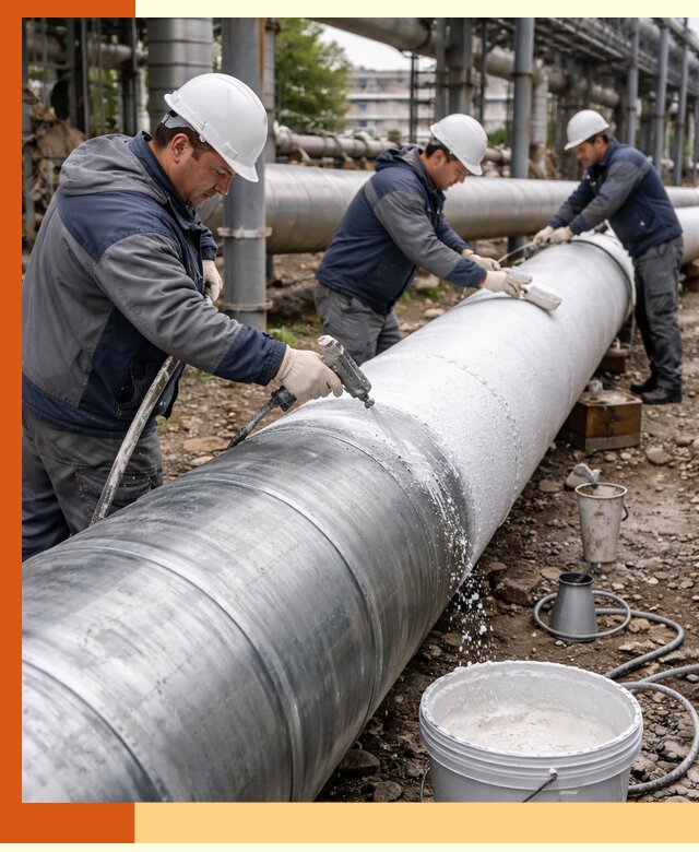 Утепление теплотрассы жидкой теплоизоляцией в Верхнем Уфалее