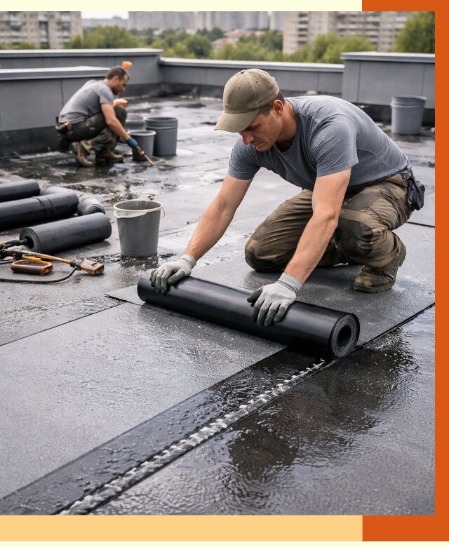 Гидроизоляция плоской кровли в Верхнем Уфалее от 4605 руб./м2 — профессионально | ТепломастерВрф