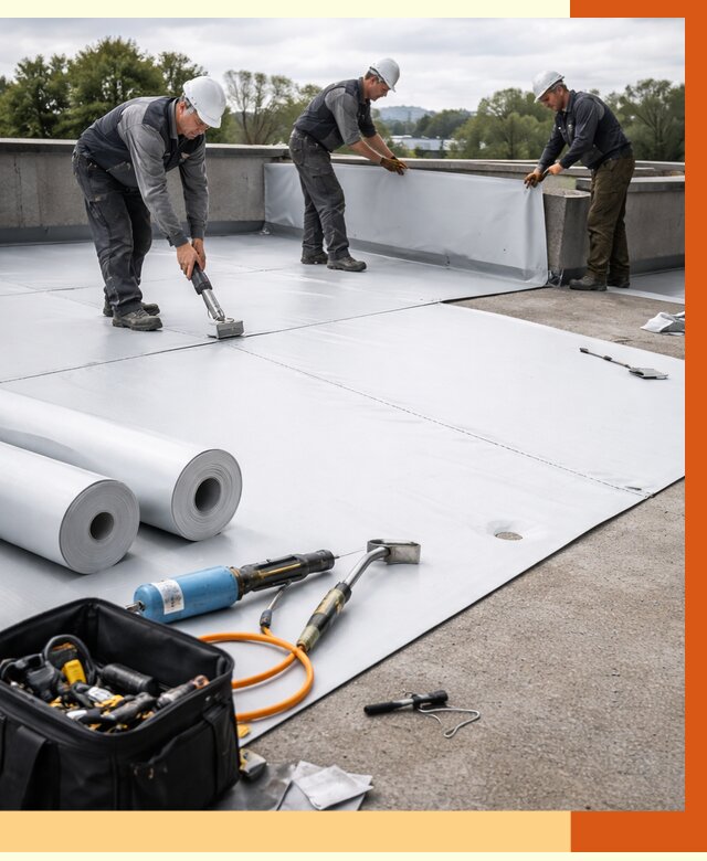 Гидроизоляция мембранной кровли в Верхнем Уфалее от 7676 руб./м² — профессионально | ТепломастерВрф