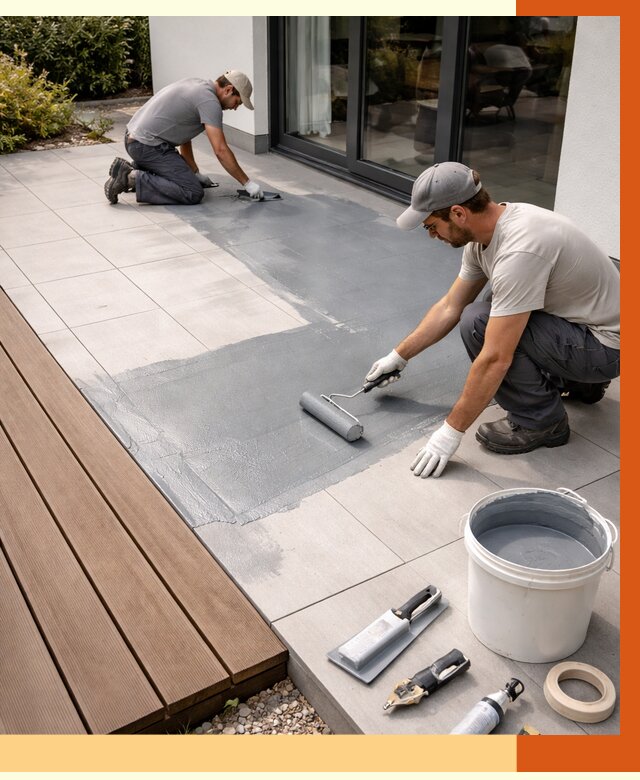 Гидроизоляция террасы в Верхнем Уфалее под ключ от 7676 руб./м² | ТепломастерВрф