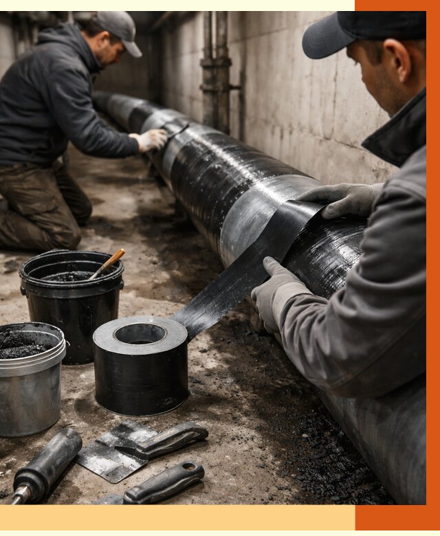 Гидроизоляция труб в Верхнем Уфалее от 2559 руб. — профессиональная герметизация | ТепломастерВрф