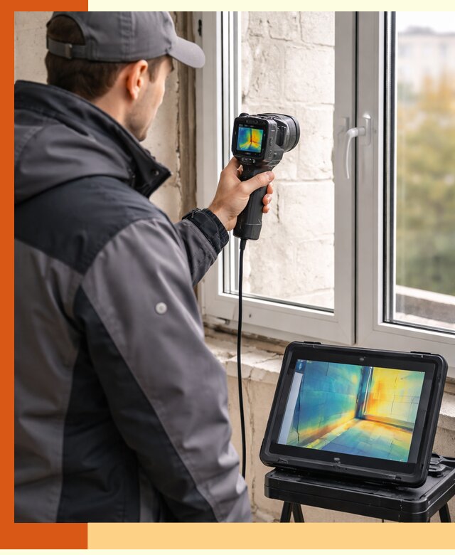 Тепловизионное обследование дома в Верхнем Уфалее для выявления утечек тепла
