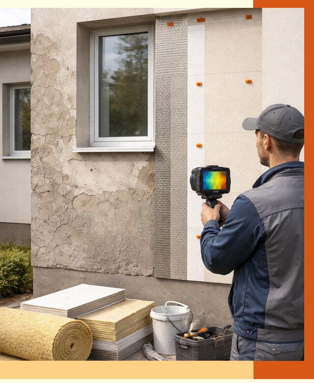 Тепловизионное обследование фасада в Верхнем Уфалее от 4605 руб. под ключ | ТепломастерВрф