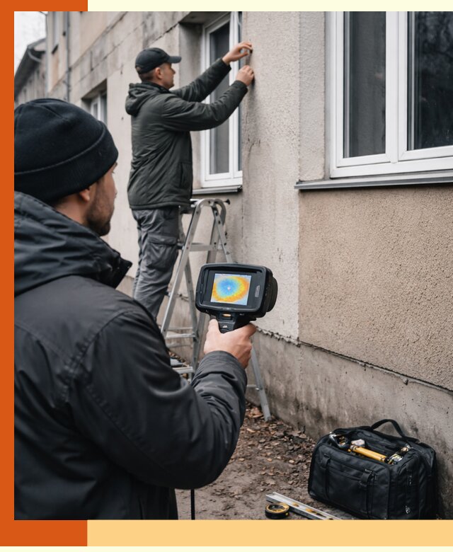 Тепловизионное обследование фасада в Верхнем Уфалее для выявления дефектов