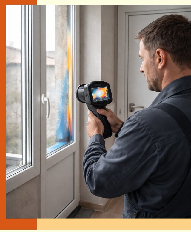 Тепловизионное обследование окон и дверей в Верхнем Уфалее