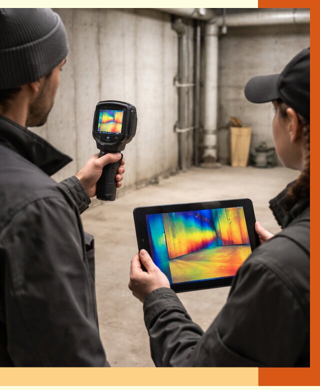 Тепловизионное обследование подвала в Верхнем Уфалее от 4605 руб. — проверка гидроизоляции | ТепломастерВрф