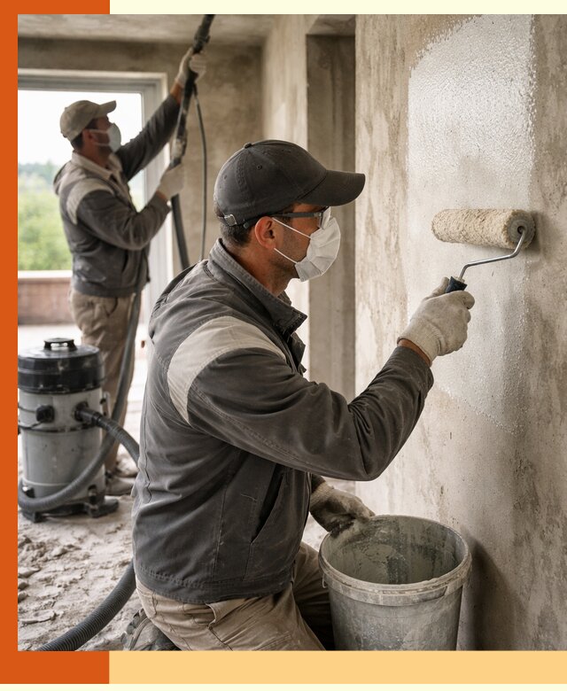 Подготовка поверхности под напыление утеплителя в Верхнем Уфалее