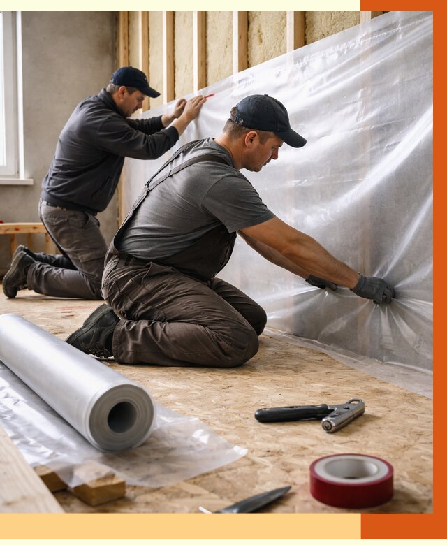 Монтаж пароизоляции в Верхнем Уфалее от 2559 руб. — установка и укладка под ключ | ТепломастерВрф