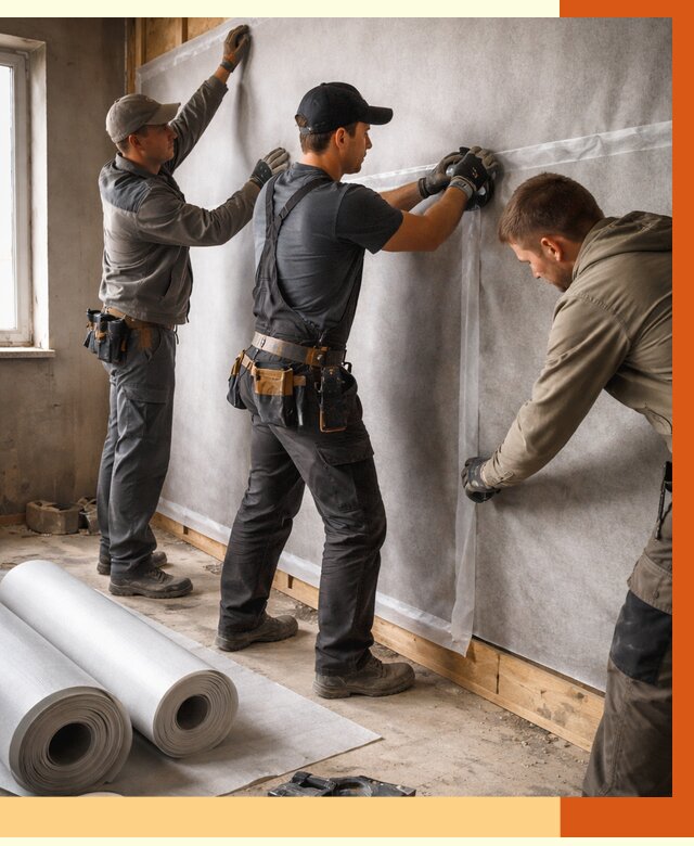 Монтаж ветроизоляции в Верхнем Уфалее от 4605 руб./м2 — профессионально | ТепломастерВрф